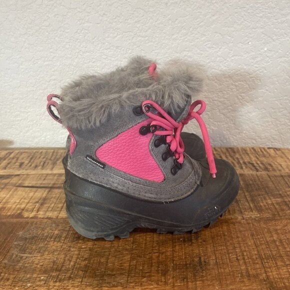North Face Girls 1 Shellista Extreme NF0A2T5V Pink Snow Winter Boots Waterproof - Picture 7 of 11